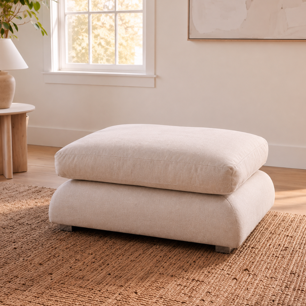 Belle Feather Ottoman