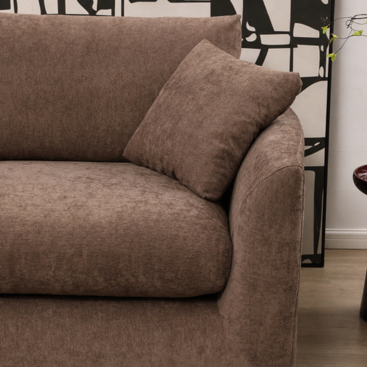 Belle Mocha Brown Feather Cloud Couch Sectional