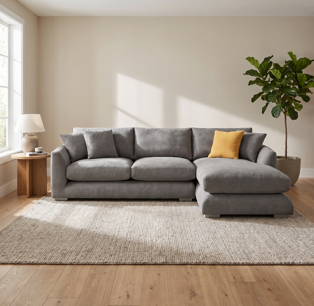 Belle Grey Feather Cloud Couch Sectional