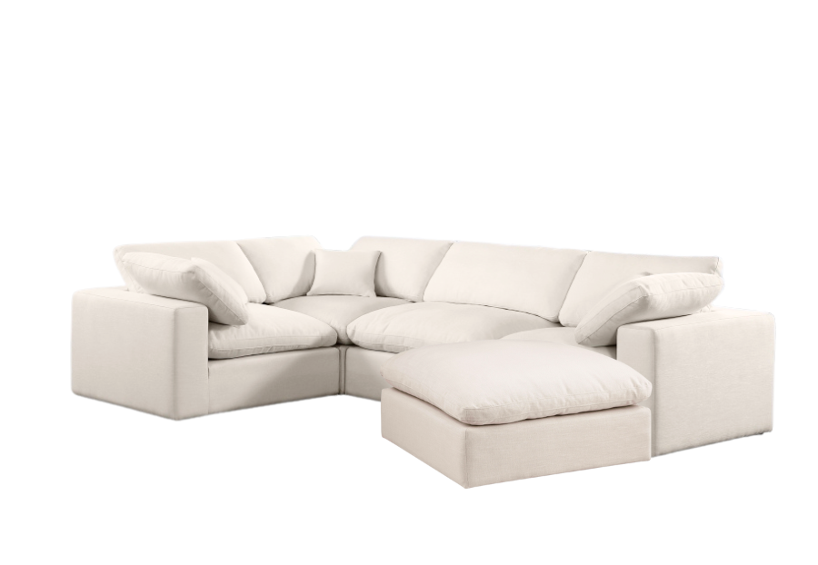 Emily Linen 130" Cloud Modular Sectional 5 Piece