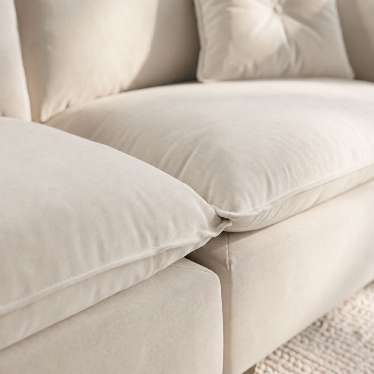 Nova Cream Velvet Cloud Couch