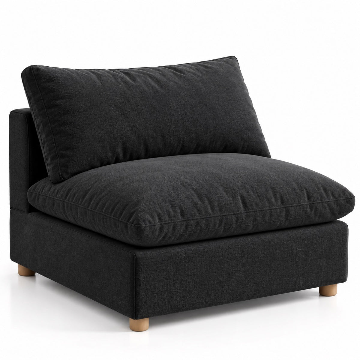 Ella Black Down-Filled Cloud Armless Chair