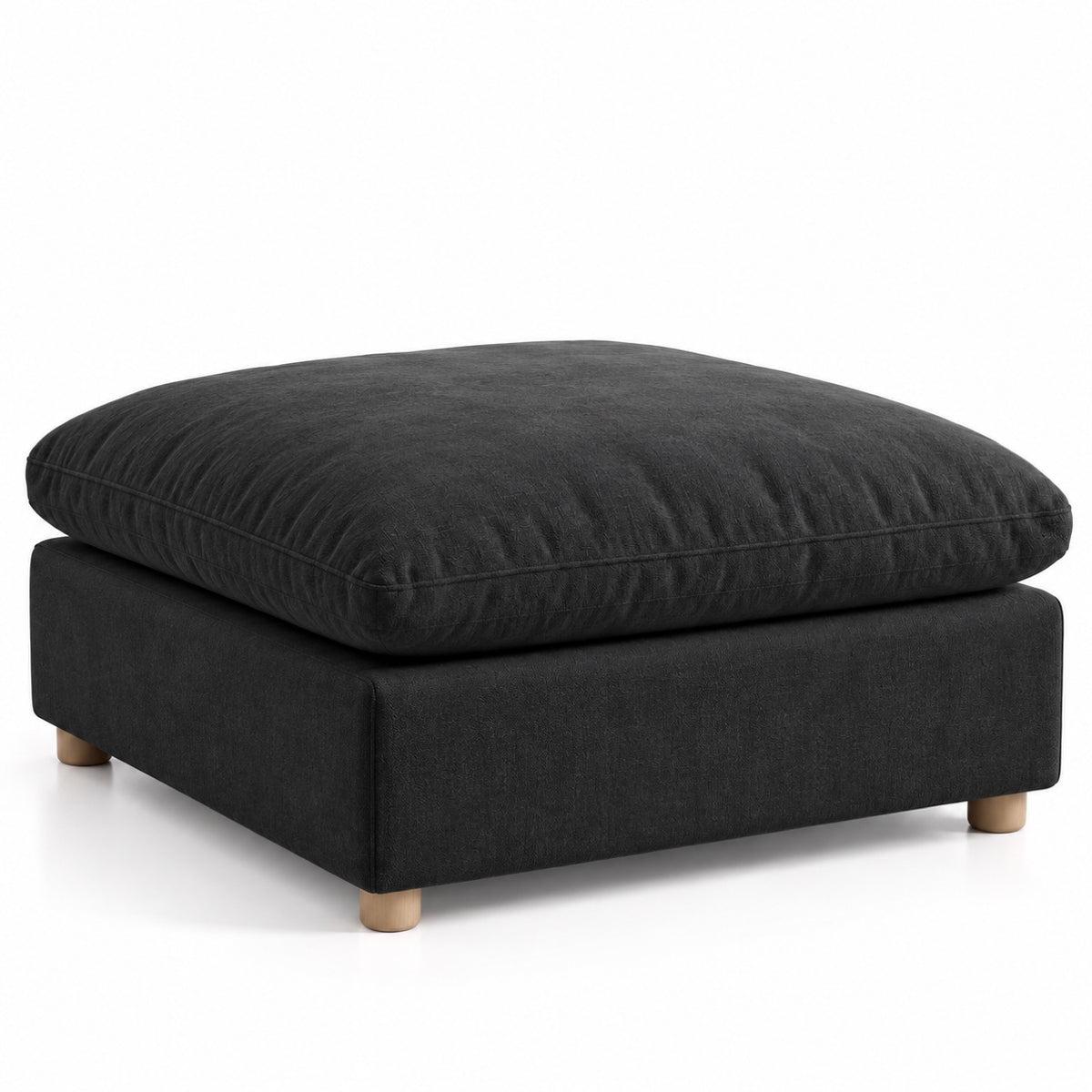 Ella Black Down-Filled Cloud Ottoman