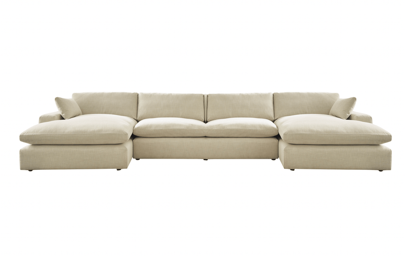 Elyza Beige™ 4-Piece Double Chaise Sectional