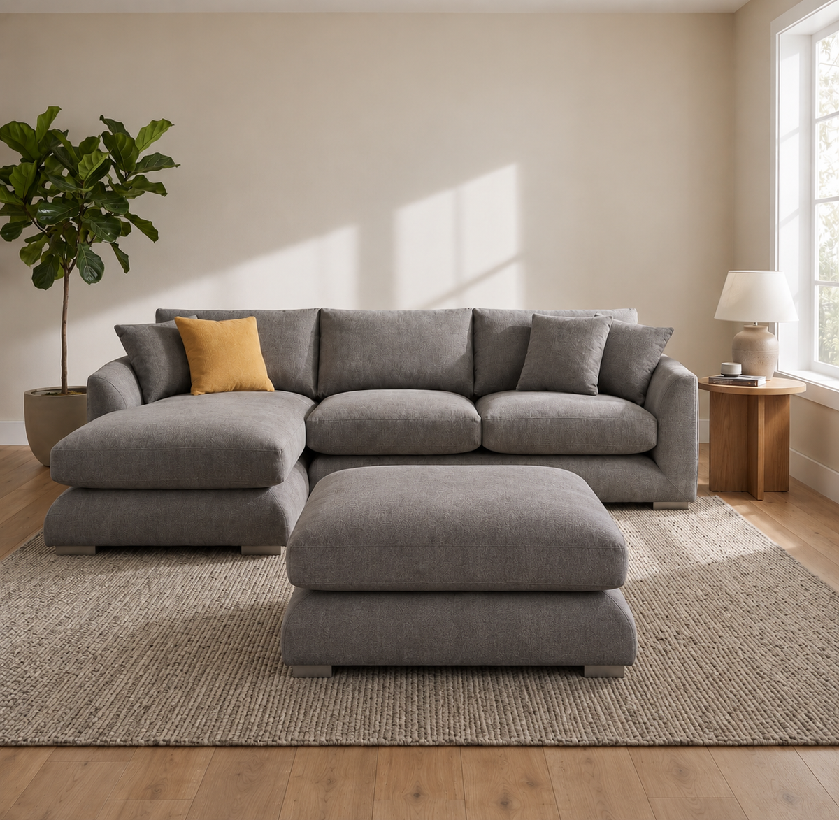 Belle Grey Feather Cloud Couch Sectional